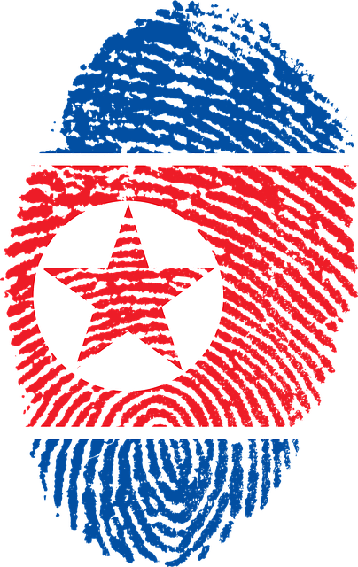Free north korea flag fingerprint illustration