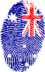 australia, flag, fingerprint