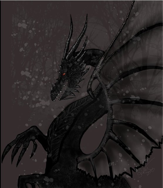 Free dragon art digital illustration