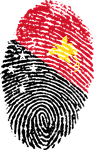 papua new guinea, flag, fingerprint