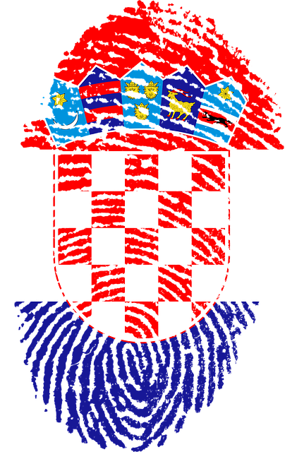 Kroatien, Flag, Fingeraftryk, Land