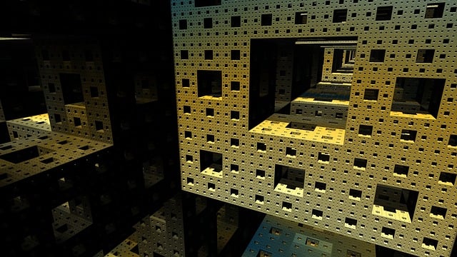 Free blocks fractal sponge illustration