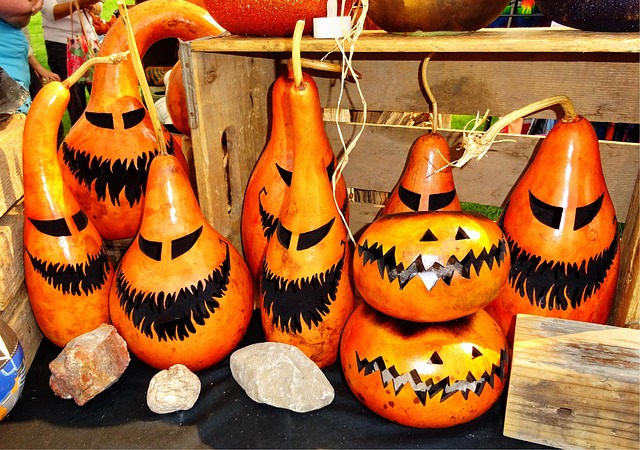 Kürbisse, Halloween, Herbst, Orange