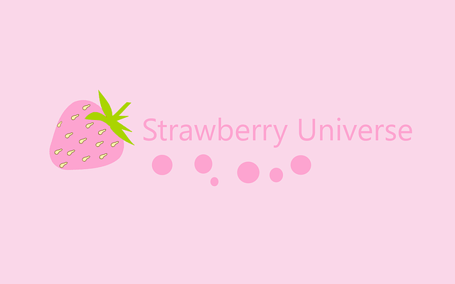 Free strawberry pink background illustration