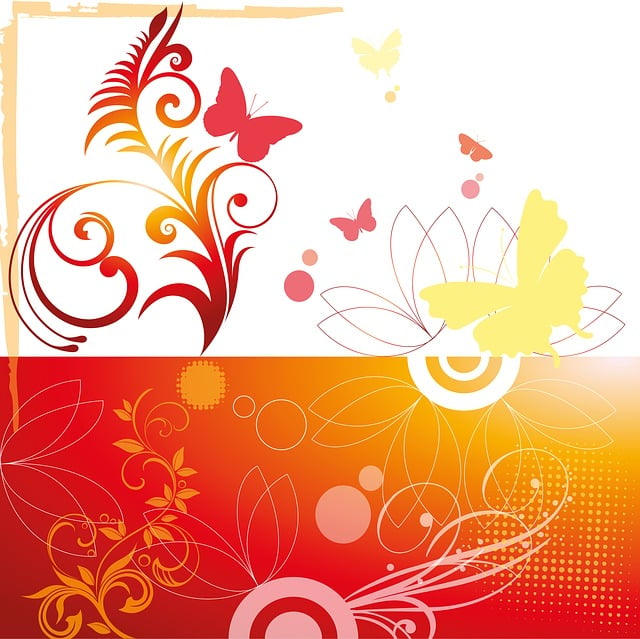 Free spring butterfly flower illustration