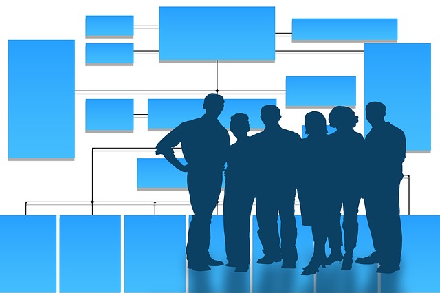 Free business idea planning organization chart illustration