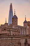 tower of london, the shard, sunset