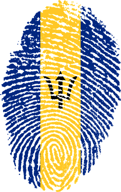 Free barbados flag fingerprint illustration