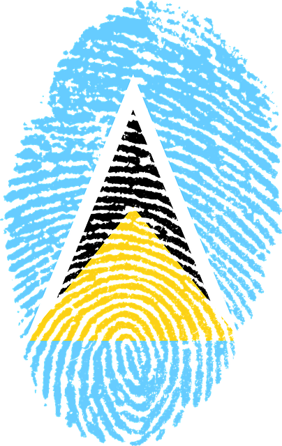 Free saint lucia flag fingerprint illustration