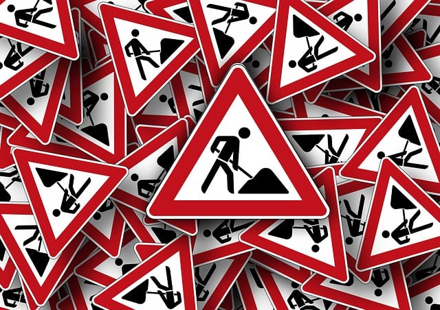 Free traffic signs construction site attention illustration