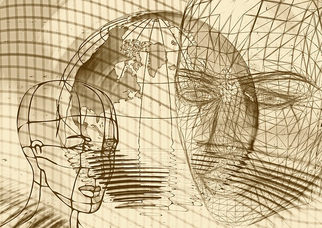 Free head wireframe face illustration