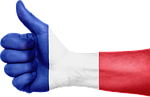 france, flag, hand