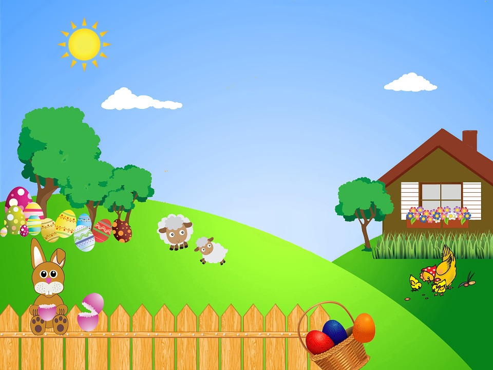 easter landscape rabbit free image on pixabay