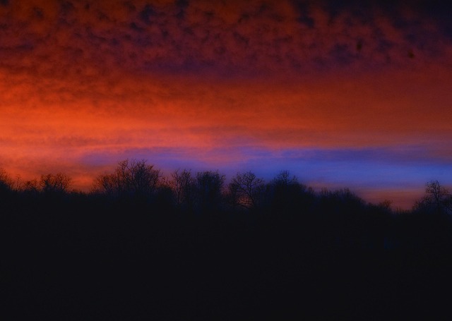 Solnedgang, Sol, Aften, Nat, Sky