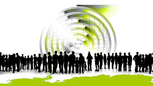 Menschen, Silhouetten, Gruppe, Menge
