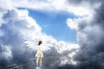 angel, light, shadow