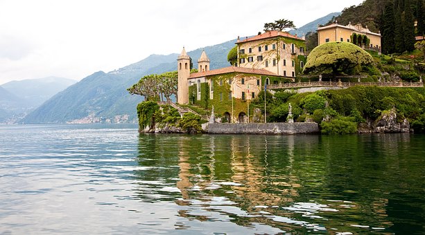Cuomo -Søen, Italien, Natur, Vand, Palæ