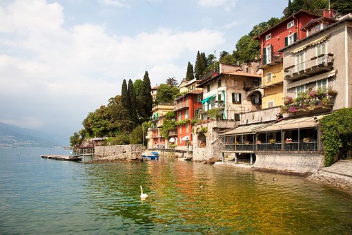 Cuomo, Sø, Pasteller, Italien, Natur