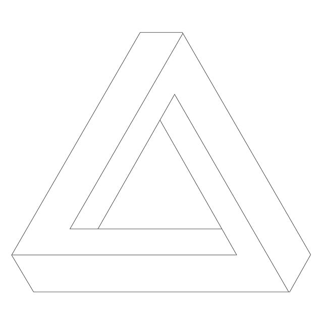Free optical illusion triangle shape illustration