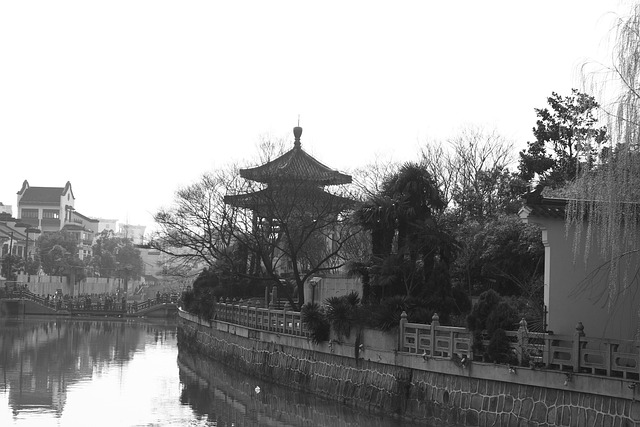 Free Black And White Ancient Building photo and picture