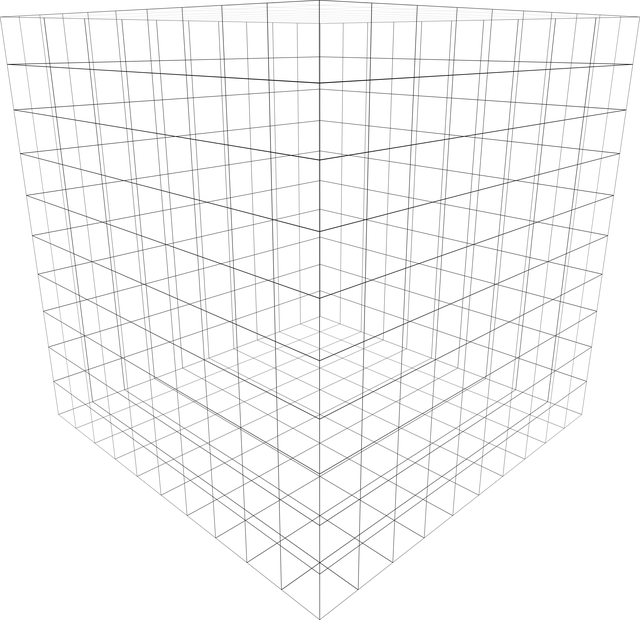 איור Wireframe מופשט לתכנון ארכיטקטורת מידע ומסכים