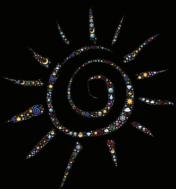 Free sun moon crescent illustration