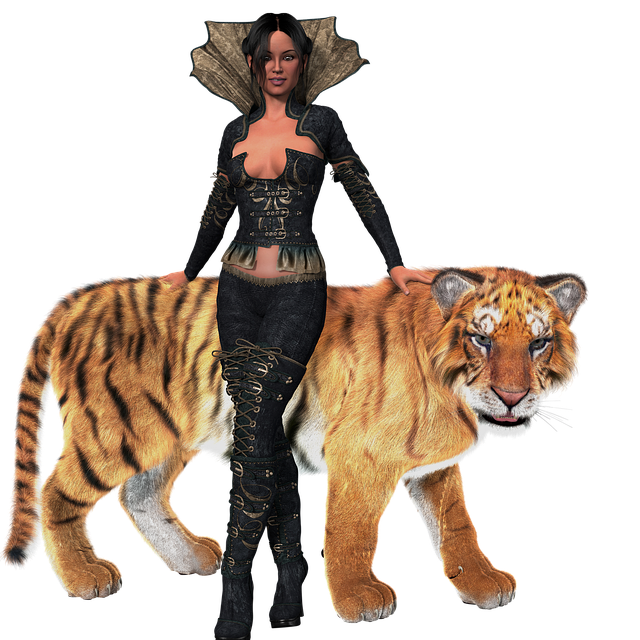 Kvinde, Amazone, Tiger, Modig, Heltinde