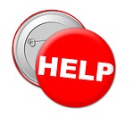 help, badge, metal