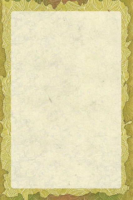 Floral, Briefpapier, Golden, Gerahmt