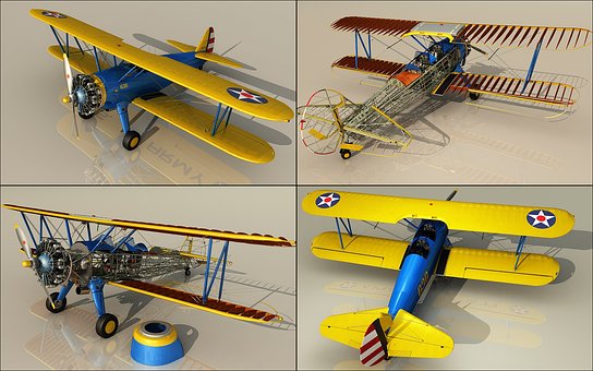 Flugzeug, 3D, Wiedergabe, Modellieren