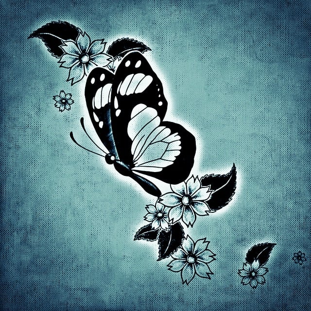 Download free HD stock image of Butterfly Flower Free butterfly flower blue illustration