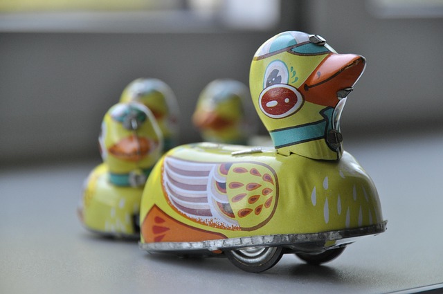 Spielzeug, Ente, Bunt, Gelb, Muster
