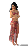 woman, bikini, sarong