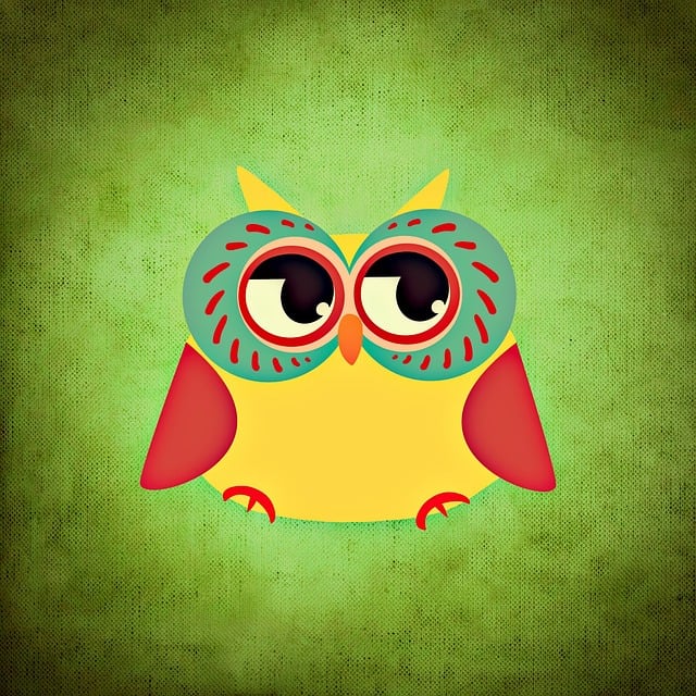 Free owl multicoloured fun illustration