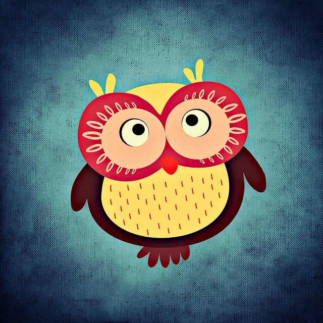 Free owl multicoloured fun illustration