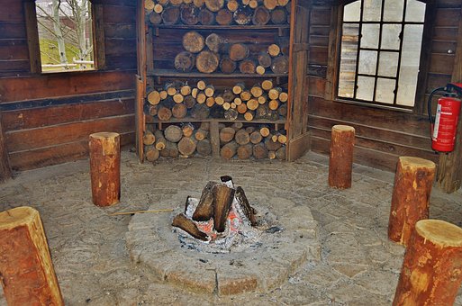 Lagerfeuer, Blockhaus, Feuerkreis