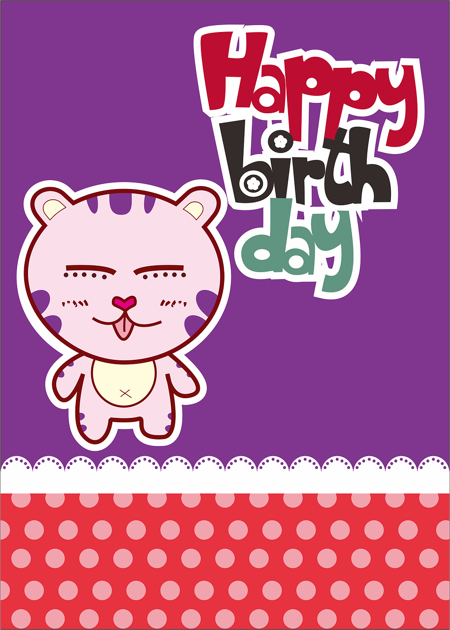 Download free HD stock image of Tiger Birthday Free tiger happy birthday cute illustration