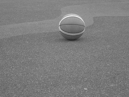 Ballon, Basketball, Sort Og Hvid, Spil