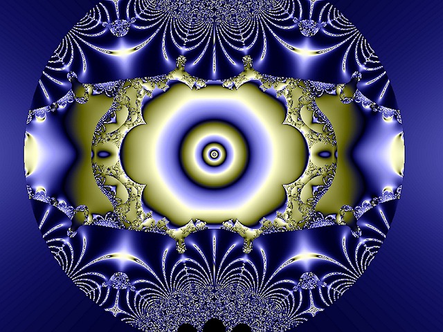 Free fractal blue circular illustration