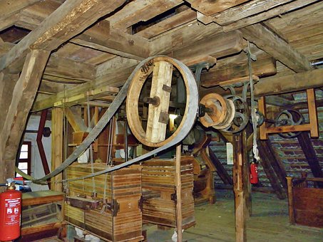 Mühle, Antrieb, Treibriemen, Wassermühle
