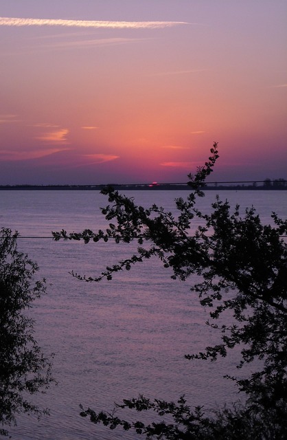 Zonsondergang, Zee, Natuur, Avond