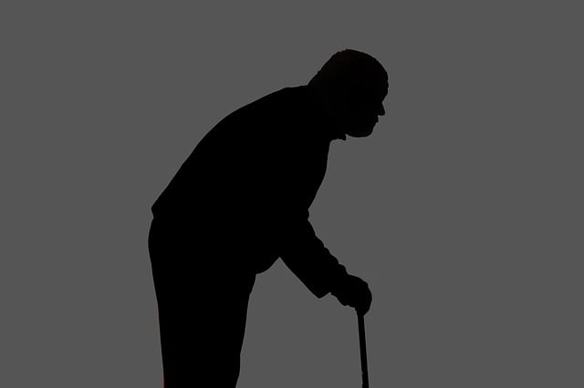 Free silhouette man hunched over illustration