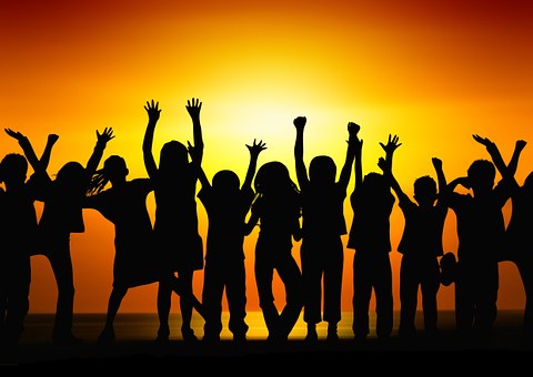 Children, Silhouette, Cheers, Future
