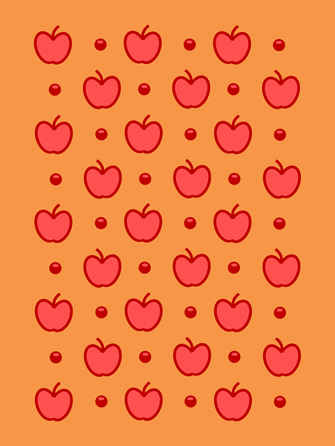 Download free HD stock image of Apple Pattern Free apple pattern orange illustration
