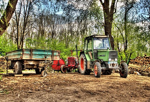 Traktor, Dřevo, Zemědělství, Příroda