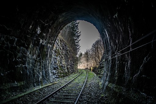 Ferrocarril, Túnel, Pista, Vías De Tren