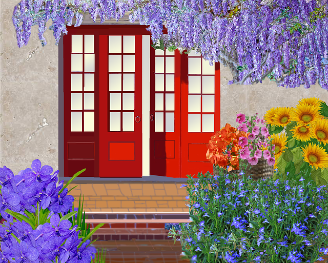 Free garden flowers nature illustration