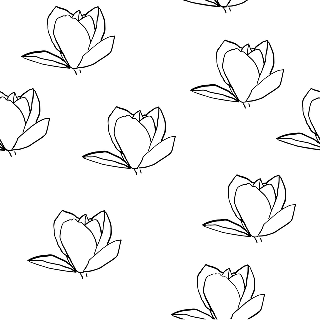Free magnolia seamless beautiful flowers vector
