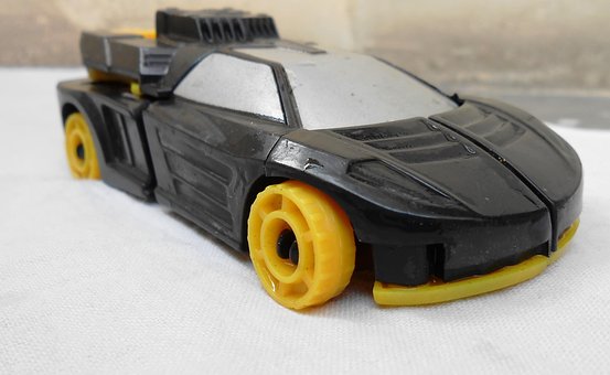 Auto, Speelgoed, Wielen, Zwart, Geel