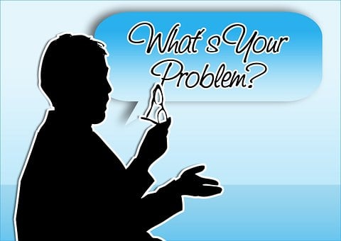 A silhouette with raised arms and the dialogue